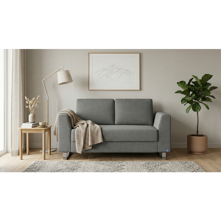 BRUNO slaapbank 120 cm in donkergrijs | stabiel massief hout & boxspringcomfort BRUNO slaapbank 120 cm in donkergrijs | stabiel massief hout & boxspringcomfort afbeelding 1