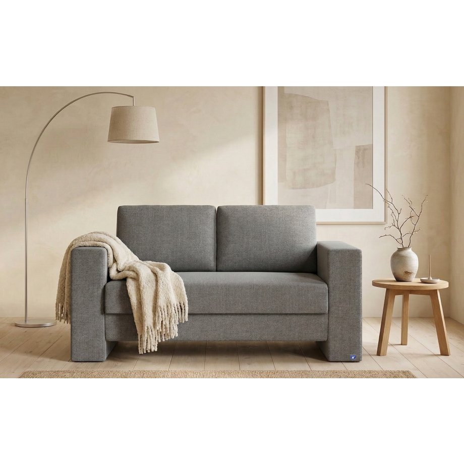 BRUNO slaapbank 120 cm in donkergrijs | stabiel massief hout & boxspringcomfort BRUNO slaapbank 120 cm in donkergrijs | stabiel massief hout & boxspringcomfort afbeelding 1