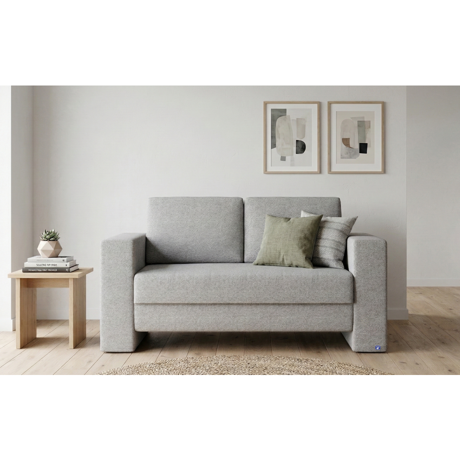 BRUNO slaapbank 120 cm in Aurora zilvergrijs | stabiel massief hout & boxspringcomfort BRUNO slaapbank 120 cm in Aurora zilvergrijs | stabiel massief hout & boxspringcomfort afbeelding 1
