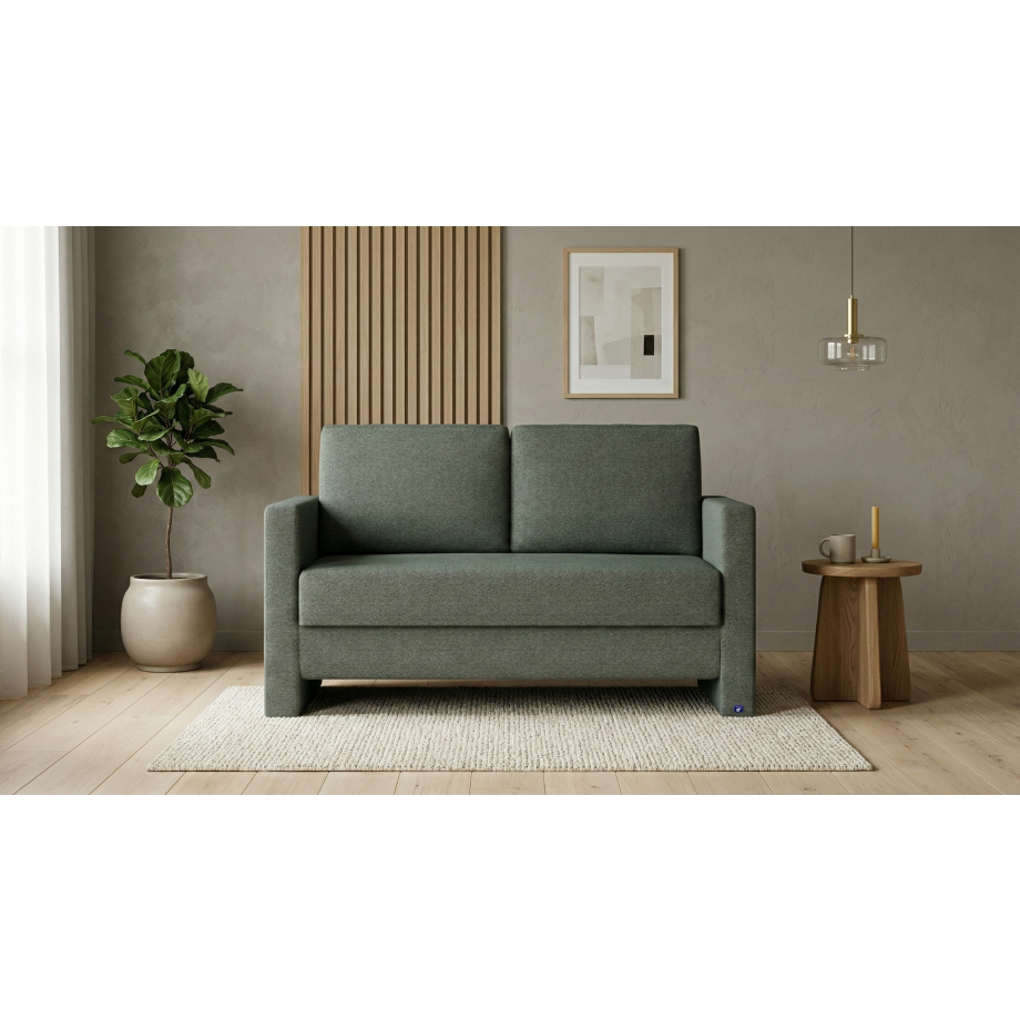 BRUNO slaapbank 120 cm in Aurora forest groen | stabiel massief hout & boxspringcomfort afbeelding 1
