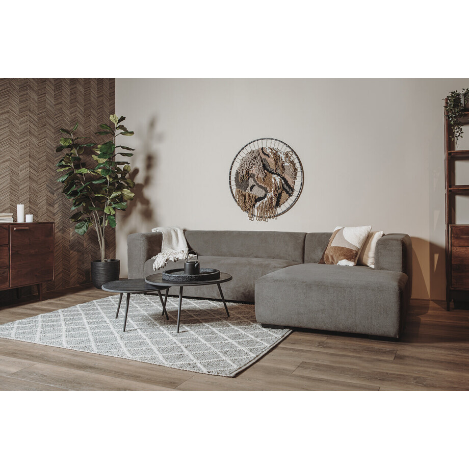 Sohome 2,5-zits Loungebank 'Moiré' Rechts, kleur Grijs afbeelding 1