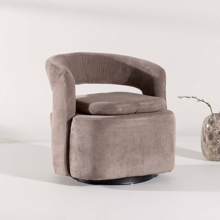 Nohr Fauteuil 'Soledad' Rib, kleur Bruin afbeelding 1