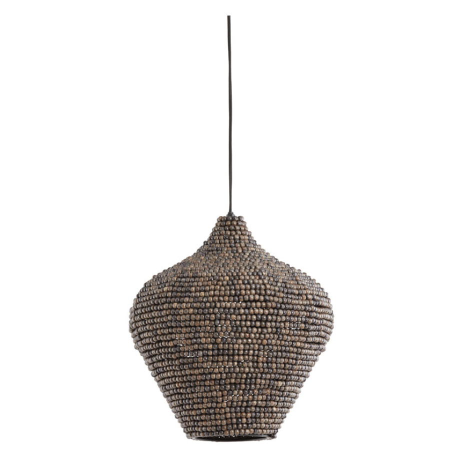 Light & Living Hanglamp 'Kalenga' Kralen, 36cm, kleur Bruin/Grijs afbeelding 