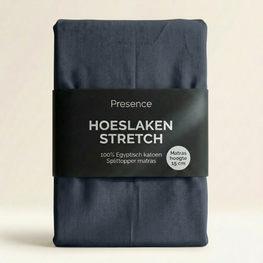 Splittopper Hoeslaken - Egyptisch Katoen Stretch - Navy - 190x200cm - Blauw - Presence - Dekbed-Discounter.nl Splittopper Hoeslaken - Egyptisch Katoen Stretch - Navy - 190x200cm - Blauw - Presence - Dekbed-Discounter.nl afbeelding