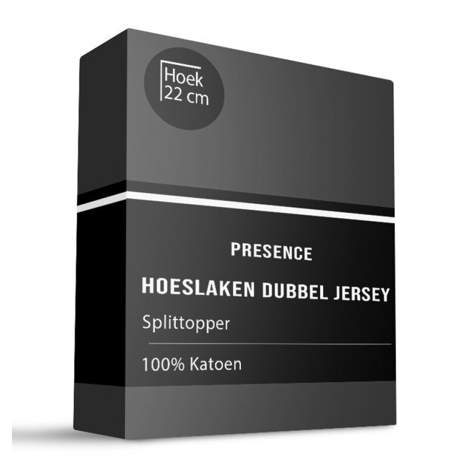 Splittopper Hoeslaken - Katoen Dubbel Jersey - Zwart - 190x200cm - Zwart - Presence - Dekbed-Discounter.nl Splittopper Hoeslaken - Katoen Dubbel Jersey - Zwart - 190x200cm - Zwart - Presence - Dekbed-Discounter.nl afbeelding
