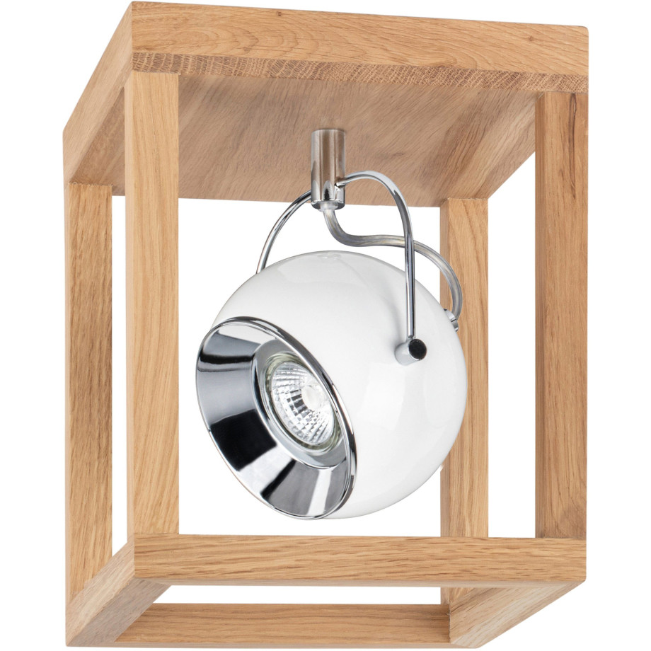 SPOT Light Led-plafondlamp ROY Inclusief ledverlichting, natuurproduct van eikenhout, duurzaam afbeelding 1