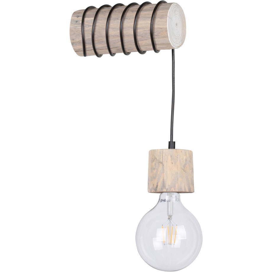 SPOT Light Wandlamp TRABO PINO Houten balk van massief grenenhout ø 8-12 cm, hout grijs gebeitst afbeelding 1