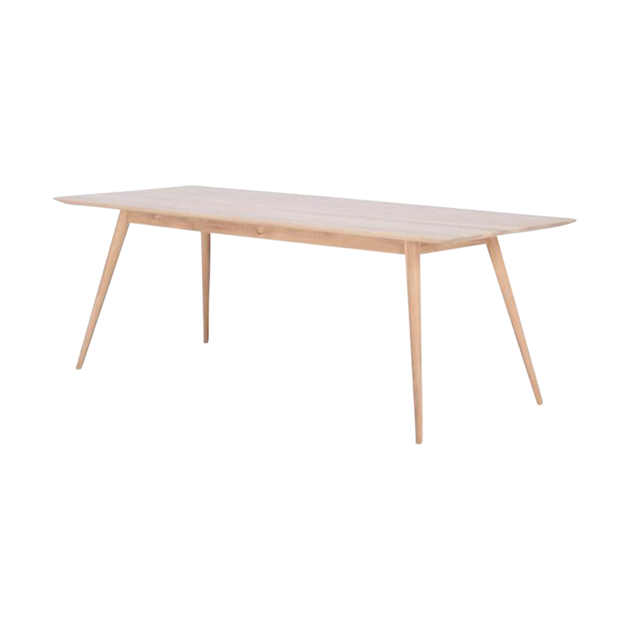 Stafa table houten eettafel whitewash - 220 x 90 cm afbeelding 1