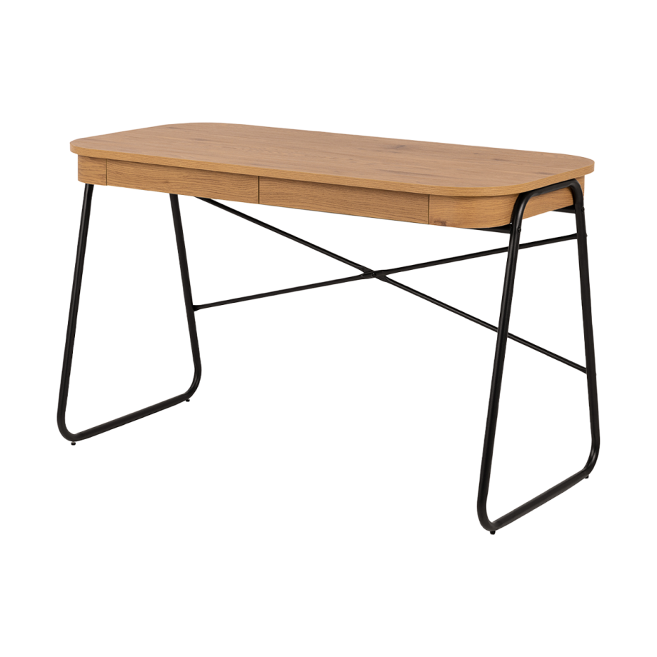 Steven houten bureau naturel - met 2 lades - 120 x 60 cm afbeelding 1