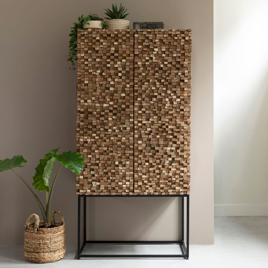 MUST Living Opbergkast 'Sticks' Teakhout, 180 x 90cm MUST Living Opbergkast 'Sticks' Teakhout, 180 x 90cm afbeelding