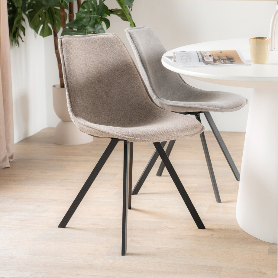 By-Boo Eetkamerstoel 'Boy' kleur Taupe afbeelding 1