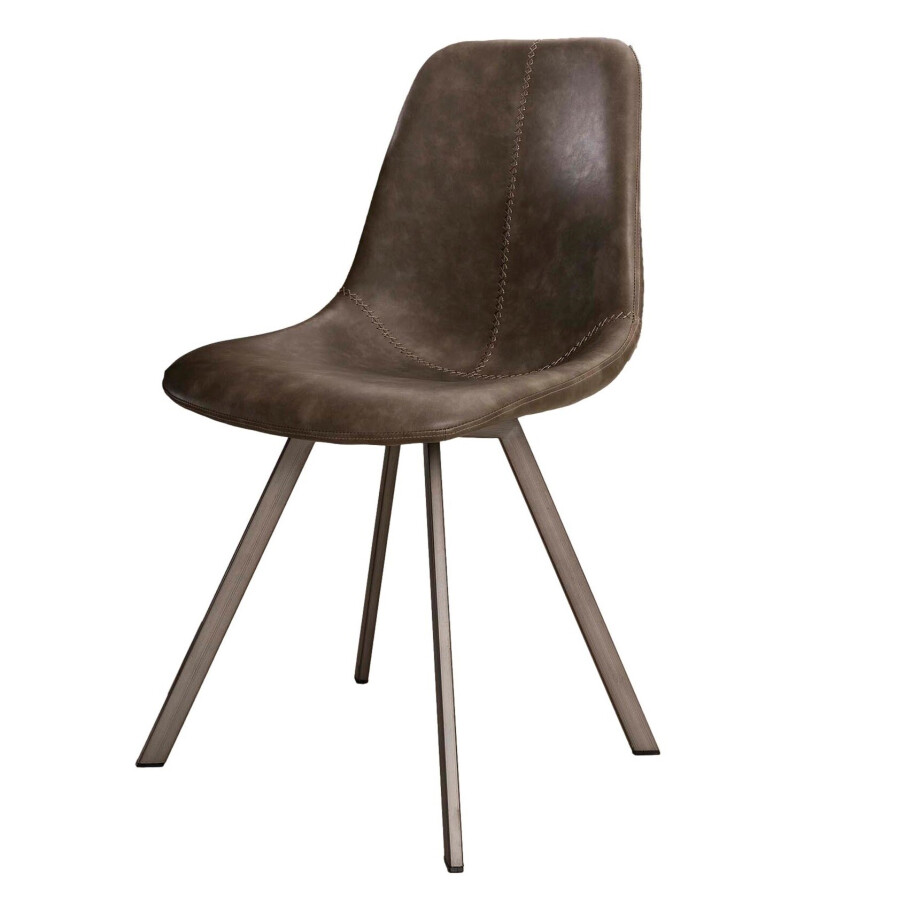 Stoel zig-zag plat frame Zetna taupe afbeelding 1