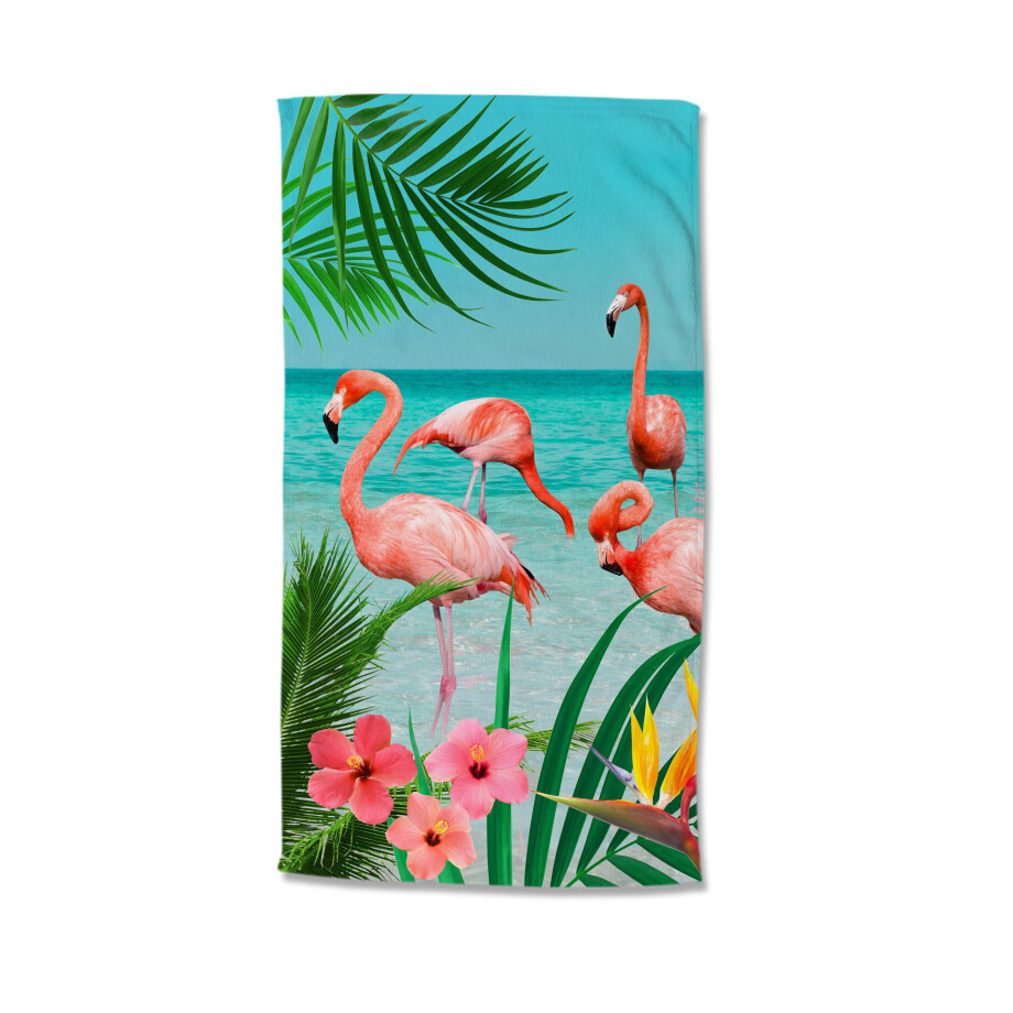 Strandlaken Flamingo | Good Morning afbeelding 1