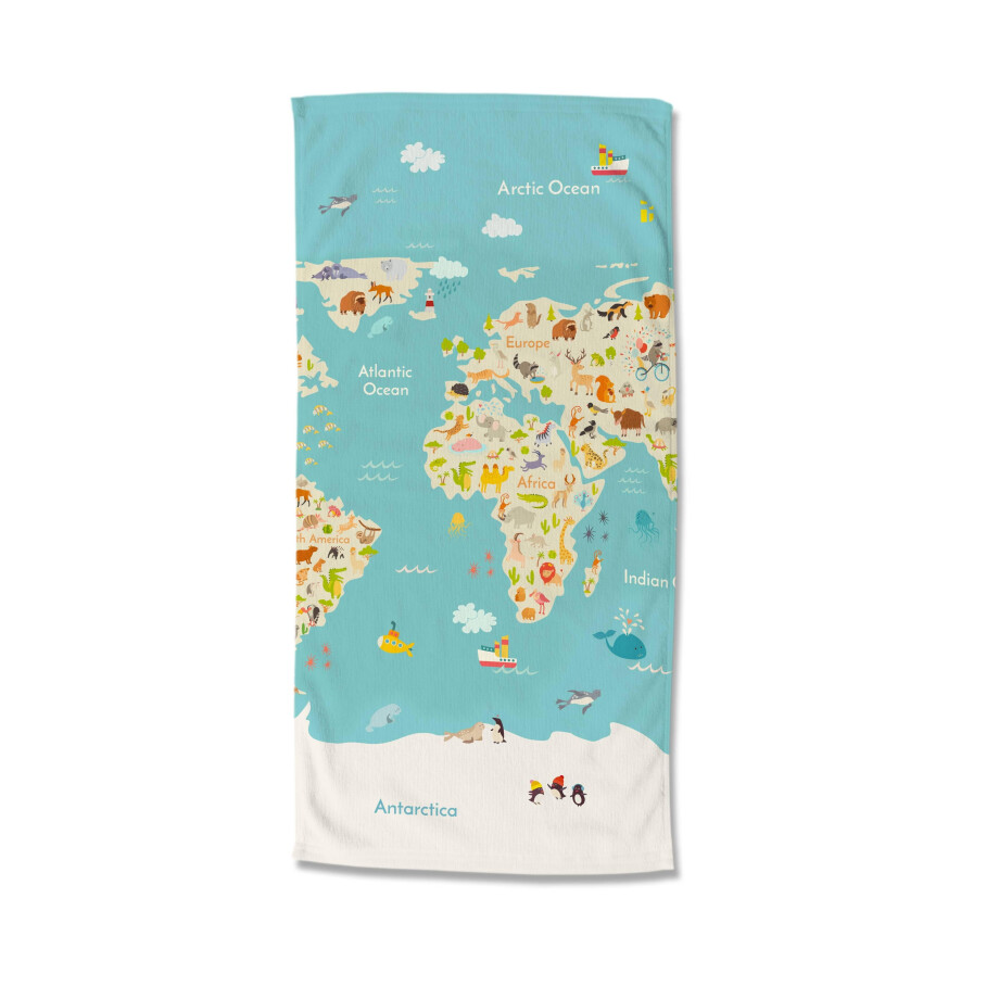 Strandlaken Worldmap | Good Morning afbeelding 1