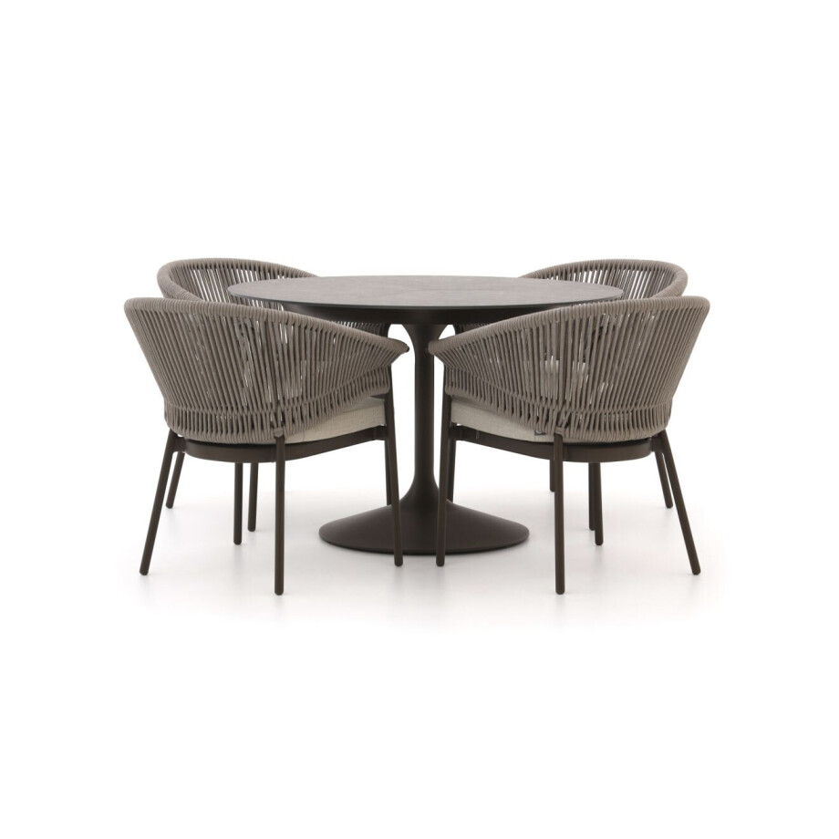 SUNS Santorini/Nova ø120cm dining tuinset 5-delig - Laagste prijsgarantie! afbeelding 1