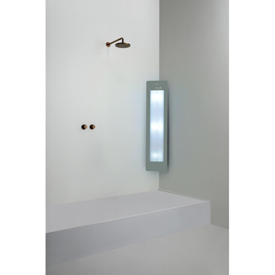 Sunshower Round Medium Plus infrarood + UV licht opbouw incl. installatieset hoek 140x33x25cm Organic Grey M0600-M0103-SML0800 Sunshower Round Medium Plus infrarood + UV licht opbouw incl. installatieset hoek 140x33x25cm Organic Grey M0600-M0103-SML0800 afbeelding 1