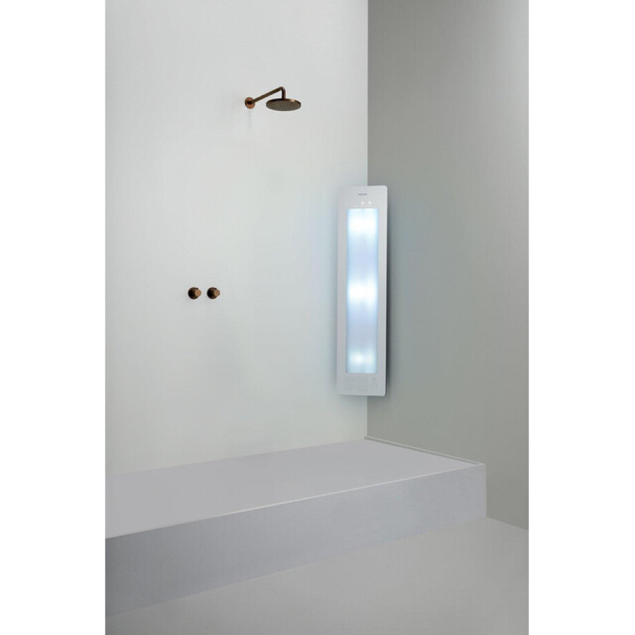 Sunshower Round Medium Plus infrarood + UV licht opbouw incl. Installatieset hoek 140x33x25cm White M0600-M0101-SML0800 afbeelding 1