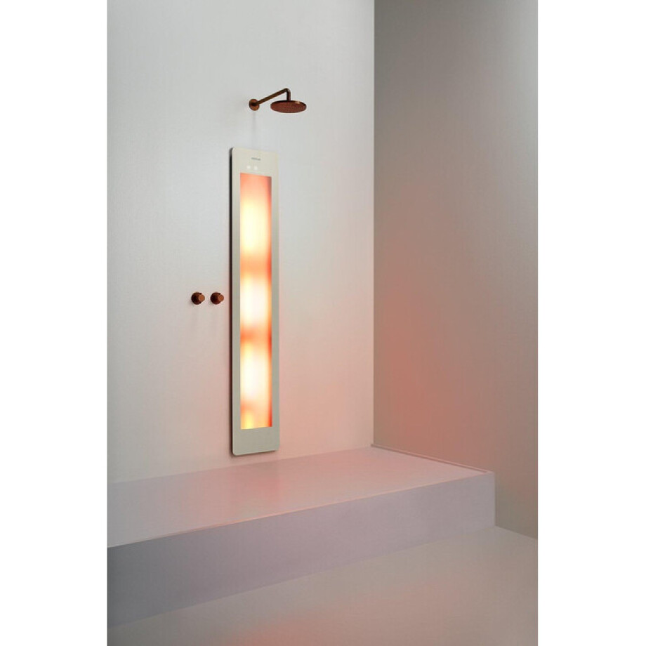 Sunshower Round One L infrarood opbouw incl. Installatieset Hoek 185x33x25cm full body Sand White L0500-L0106-SML0800 afbeelding 1