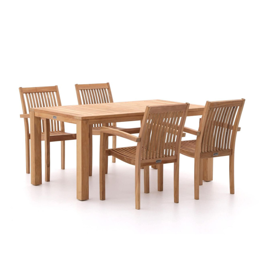 Sunyard Jakarta/Oxford 160cm dining tuinset 5-delig stapelbaar - Laagste prijsgarantie! afbeelding 1