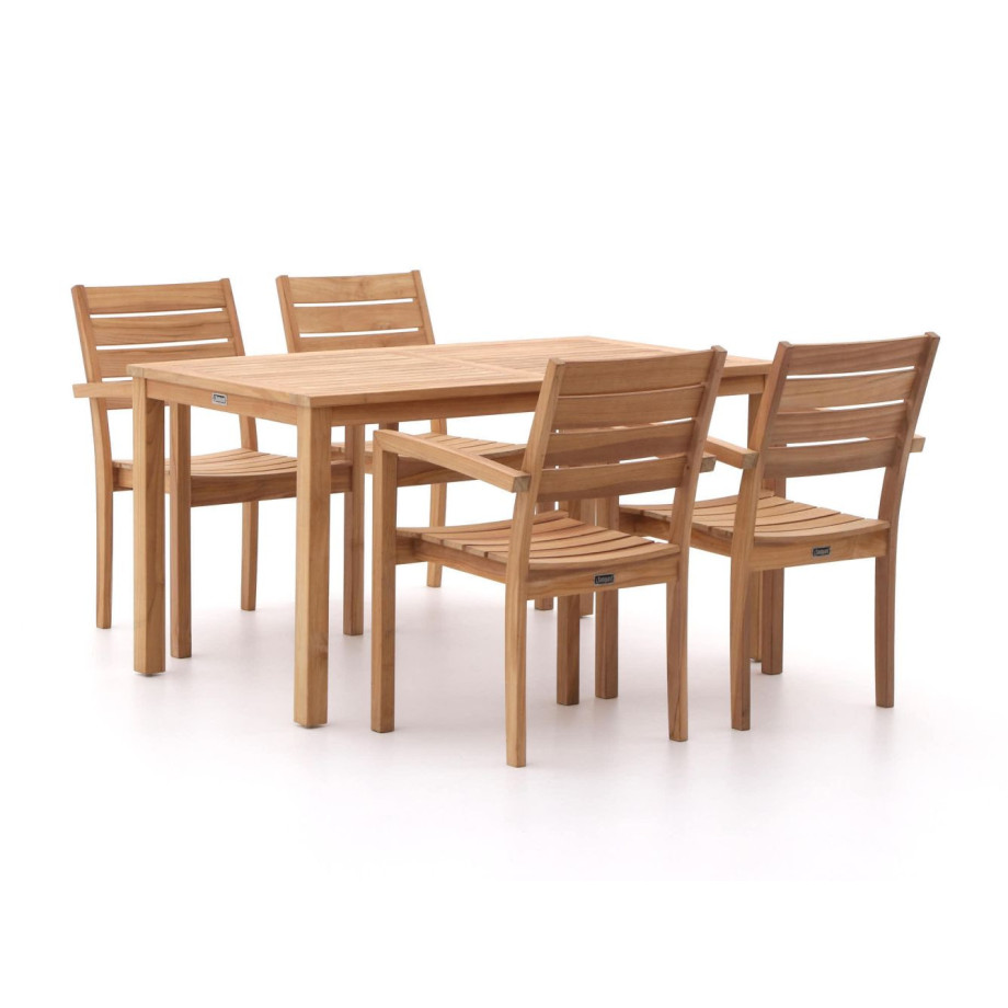 Sunyard Liverpool 145cm dining tuinset 5-delig stapelbaar - Laagste prijsgarantie! afbeelding 1