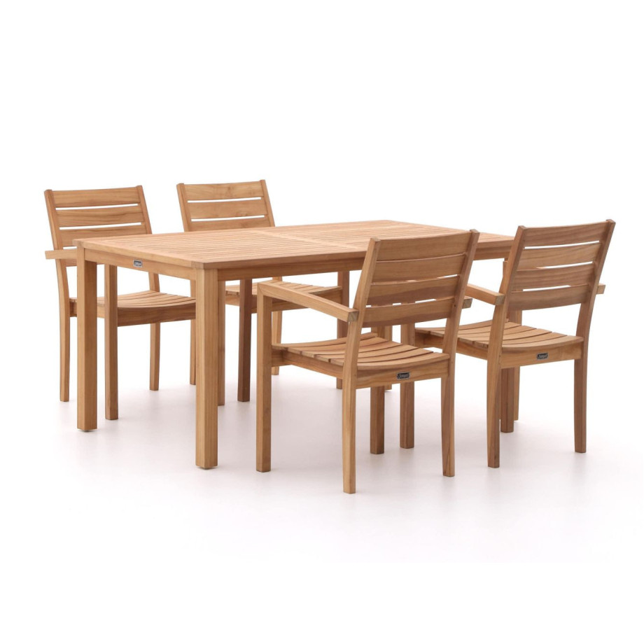 Sunyard Liverpool 160cm dining tuinset 5-delig stapelbaar - Laagste prijsgarantie! afbeelding 1