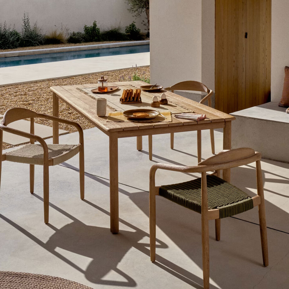 Kave Home Eettafel 'Sori' Acaciahout, 200 x 100cm afbeelding 1