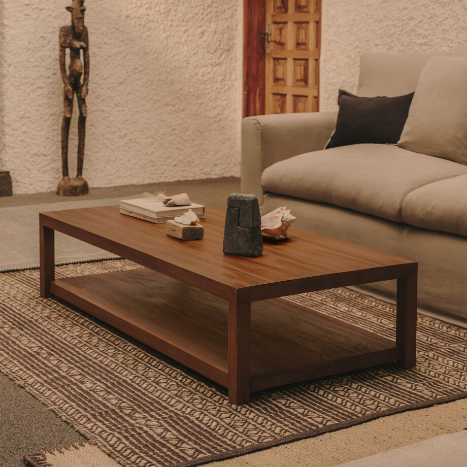 Kave Home Salontafel 'Sashi' Teakhout, 150 x 70cm afbeelding 