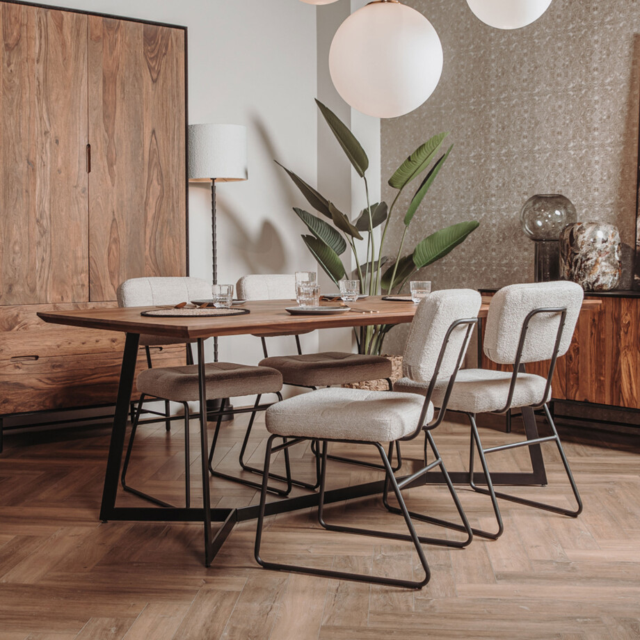 Tower Living Eettafel 'Taviano' Sheeshamhout, 220 x 100cm afbeelding 