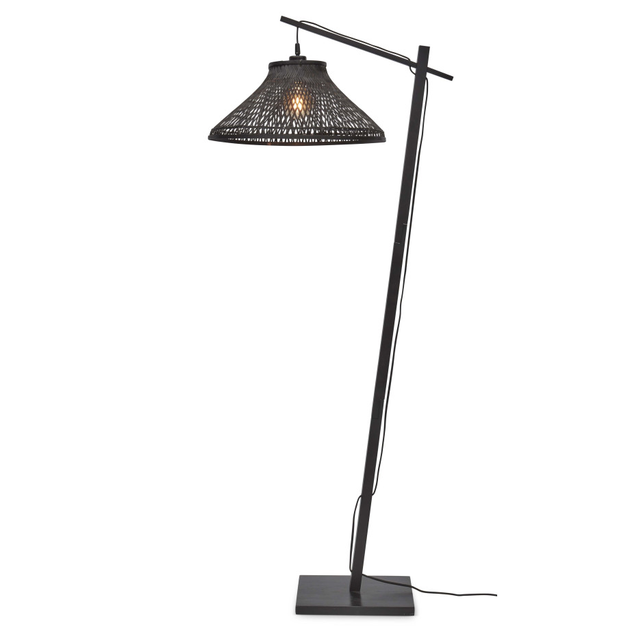 GOOD&MOJO Vloerlamp 'Tahiti' Bamboe, 150cm, kleur Zwart afbeelding 1