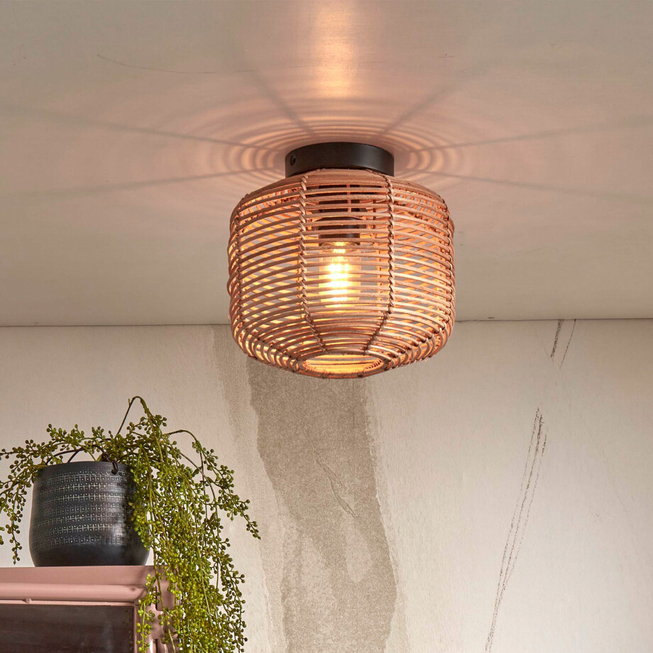 GOOD&MOJO Plafondlamp 'Tanami' Rotan, 25cm, kleur Naturel GOOD&MOJO Plafondlamp 'Tanami' Rotan, 25cm, kleur Naturel afbeelding 1