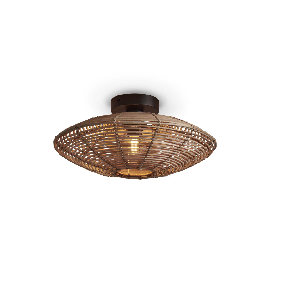 GOOD&MOJO Plafondlamp 'Tanami' Rotan, 40cm, kleur Naturel afbeelding 1