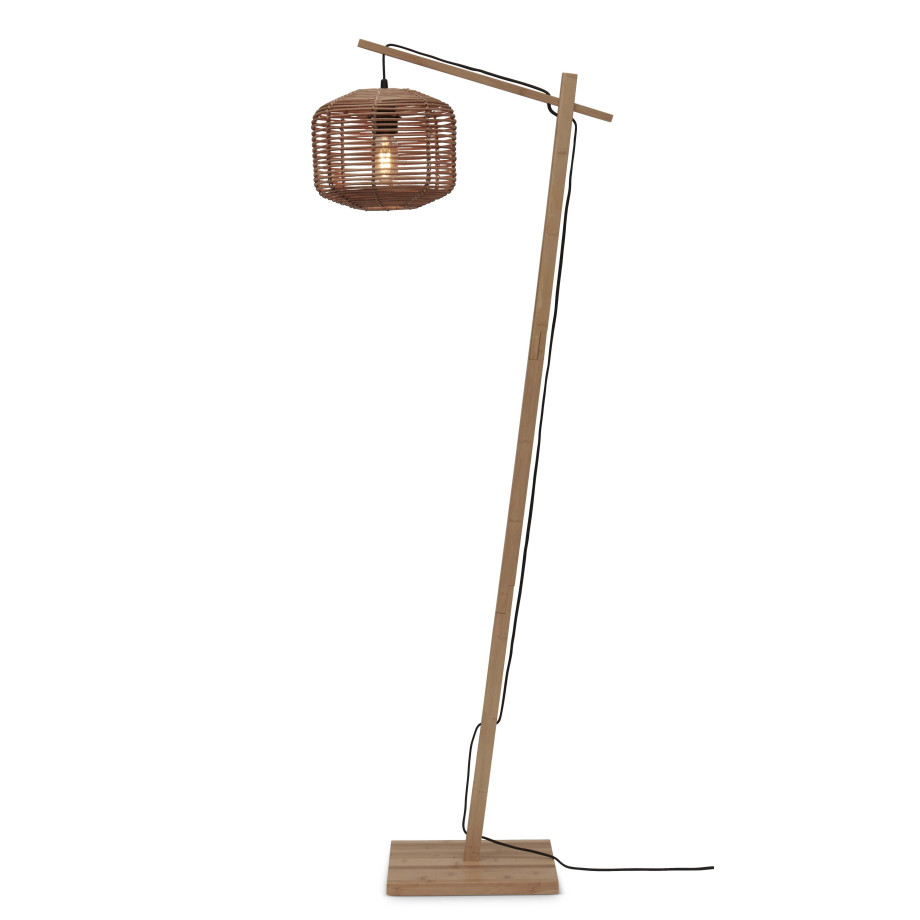 GOOD&MOJO Vloerlamp 'Tanami' Bamboe en rotan, 150cm, kleur Naturel afbeelding 1