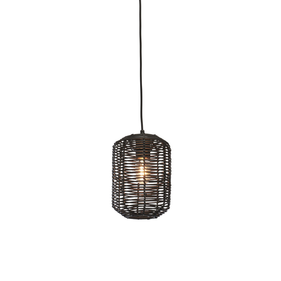 GOOD&MOJO Hanglamp 'Tanami' Rotan, 18cm, kleur Zwart afbeelding 1