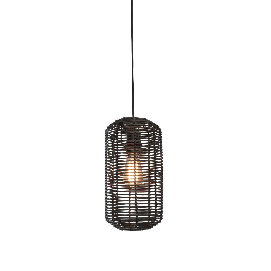 GOOD&MOJO Hanglamp 'Tanami' Rotan, 18cm, kleur Zwart GOOD&MOJO Hanglamp 'Tanami' Rotan, 18cm, kleur Zwart afbeelding 1