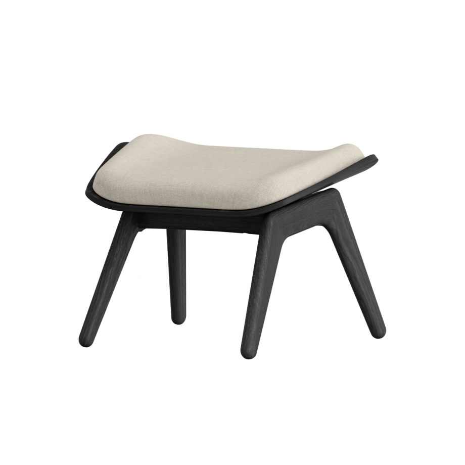 The Reader Ottoman houten voetenbank zwart - White sands afbeelding 1