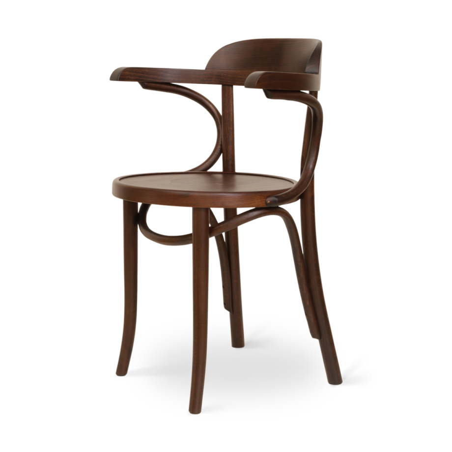 Thijs houten eetkamerstoel walnoot met armleuningen Thijs houten eetkamerstoel walnoot met armleuningen afbeelding 1