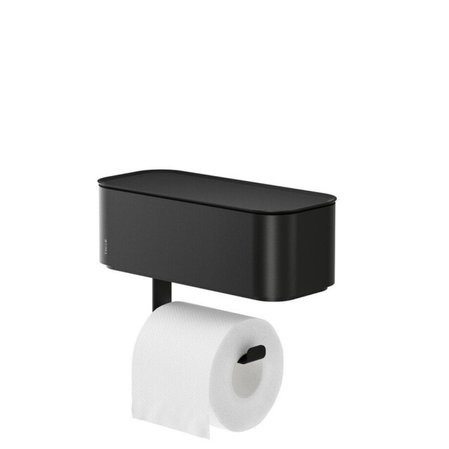 Tiger 2-Store Toiletrolhouder met opbergbakje Zwart 800378 afbeelding 1