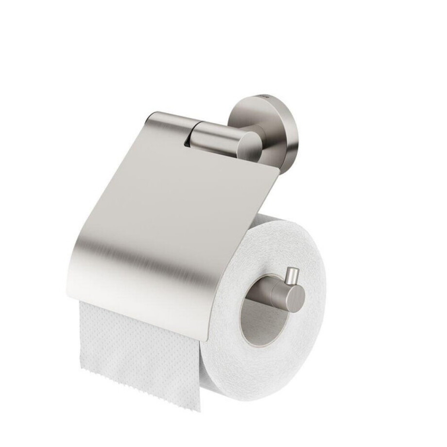 Tiger Boston Toiletrolhouder - met klep - geborsteld RVS CO309130946 afbeelding 1