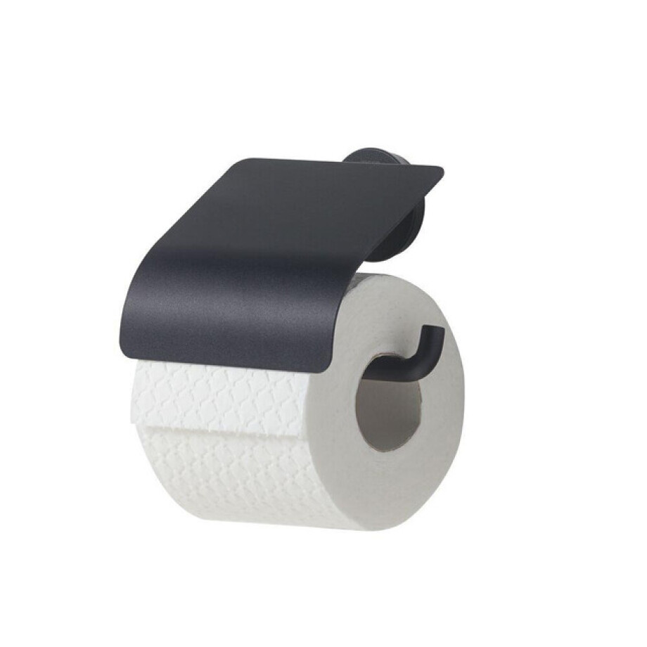 Tiger Urban Toiletrolhouder met klep Zwart 13.8x12.6x4.5cm 1316630746 afbeelding 1