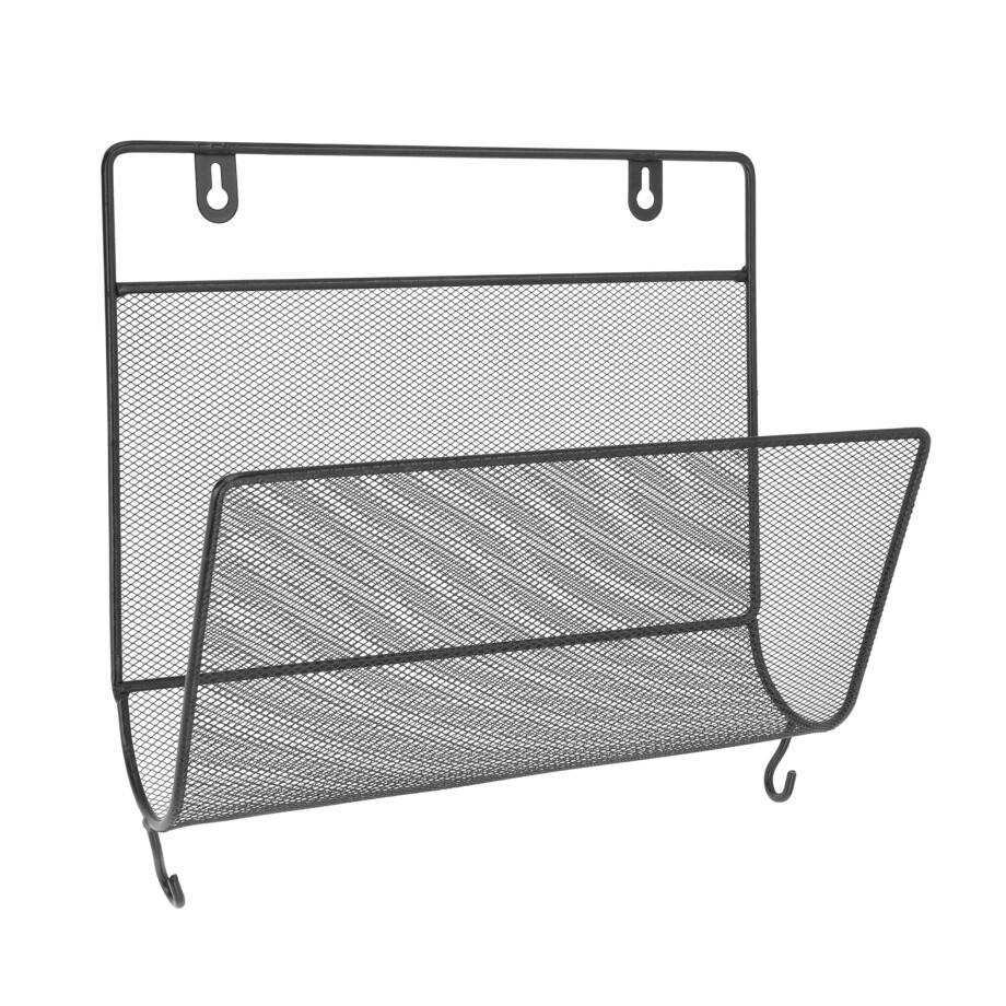 QUVIO Wandrek tijdschriften - 12 x 29 x 26 cm - Zwart afbeelding 1