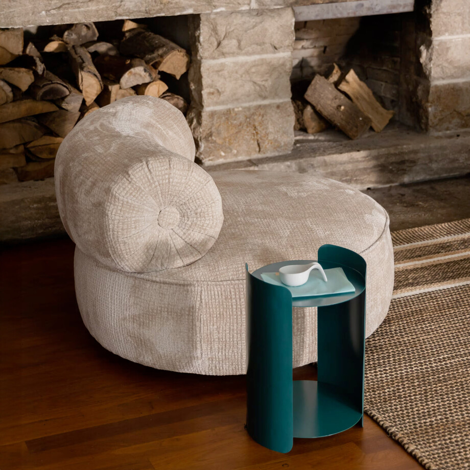 Dutchbone Fauteuil 'Tilbury' Chenille, kleur Naturel Dutchbone Fauteuil 'Tilbury' Chenille, kleur Naturel afbeelding 1