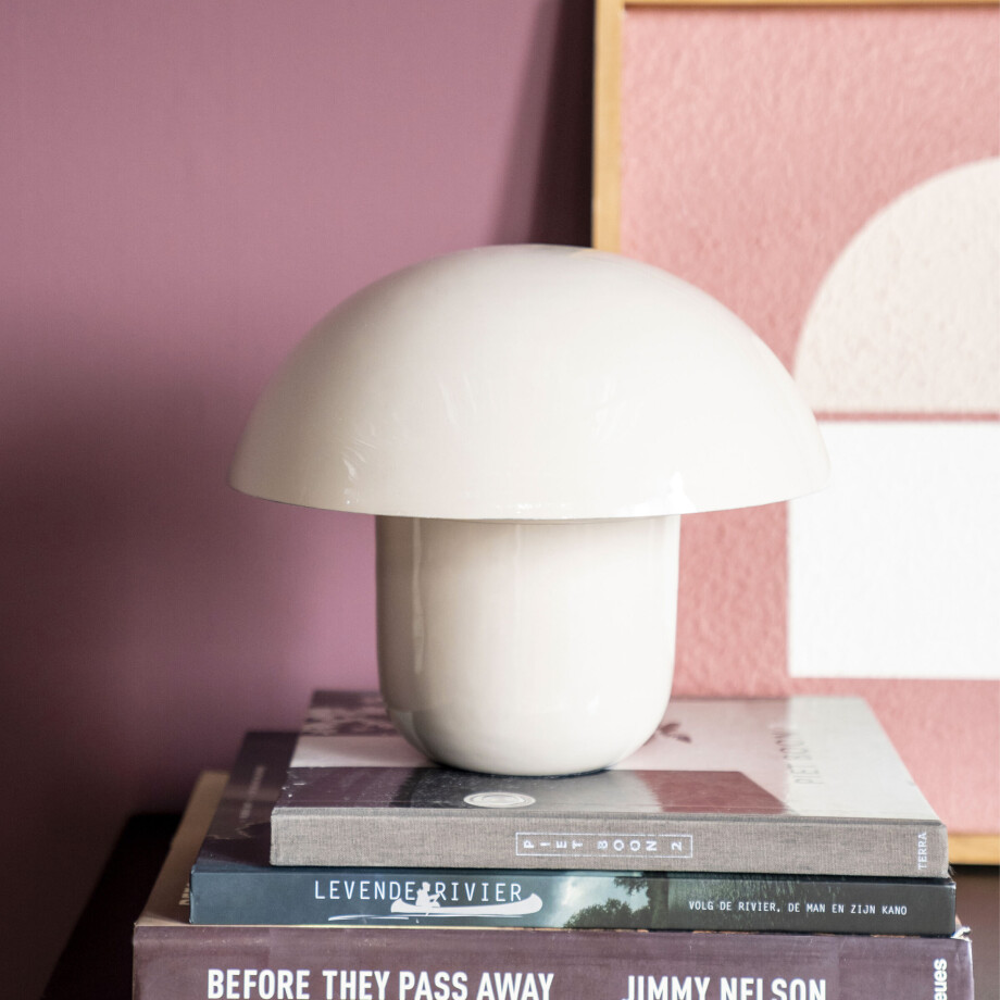 By-Boo Tafellamp 'Toad' 27cm hoog, kleur Beige By-Boo Tafellamp 'Toad' 27cm hoog, kleur Beige afbeelding 1