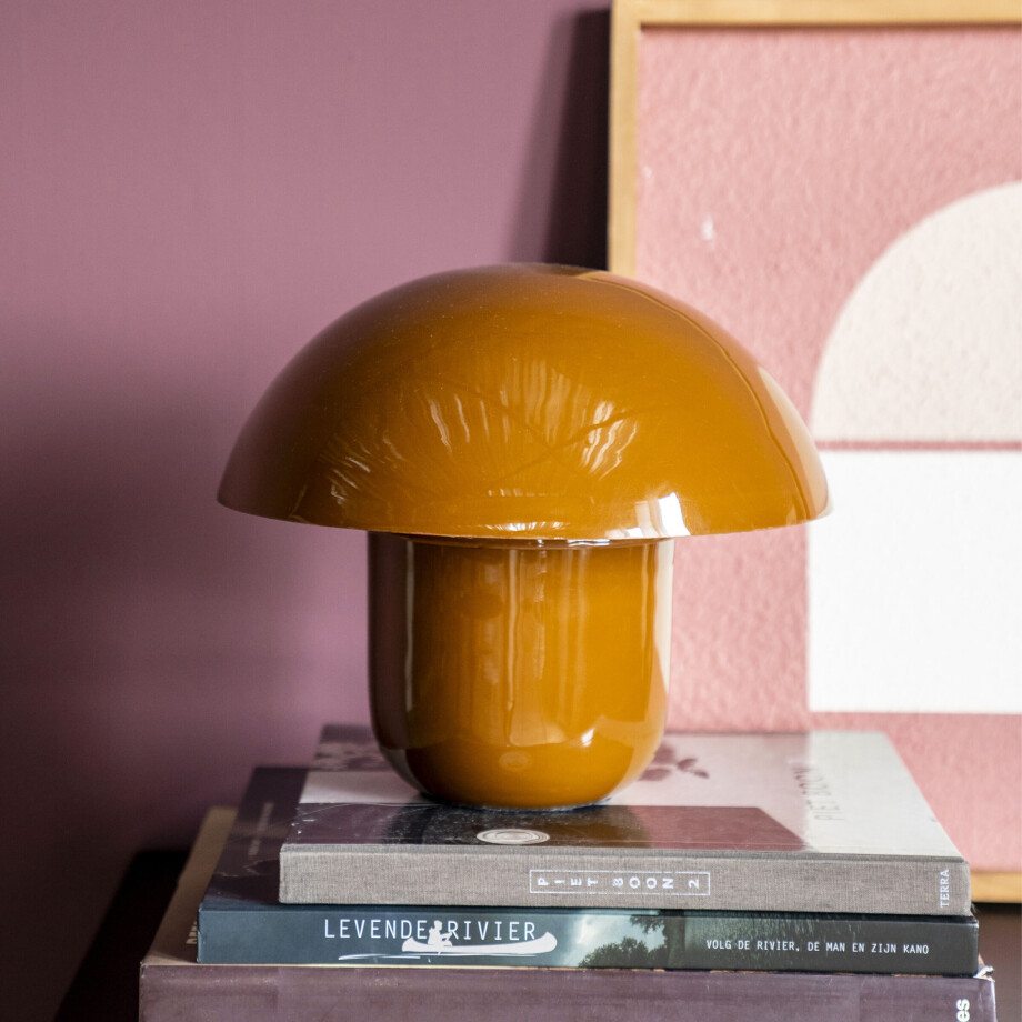 By-Boo Tafellamp 'Toad' 27cm hoog, kleur Bruin By-Boo Tafellamp 'Toad' 27cm hoog, kleur Bruin afbeelding 1