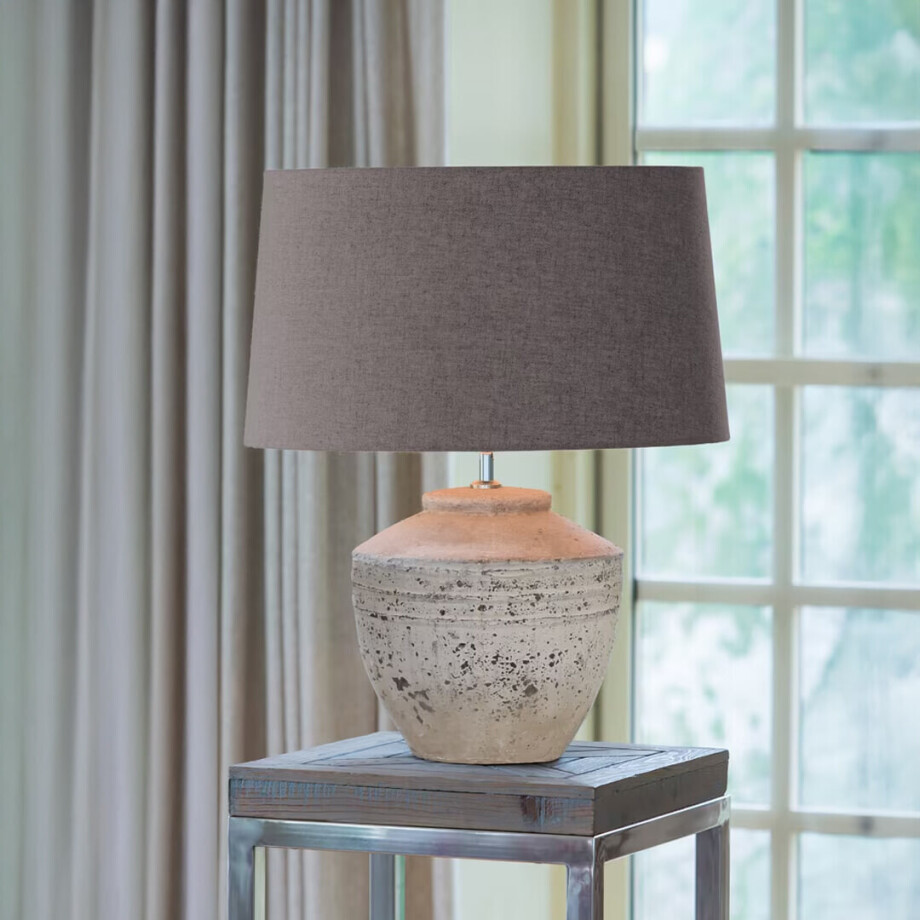 Light & Living Tafellamp 'Toba' 40cm, kleur Antiek Grijs (excl. kap) afbeelding 1