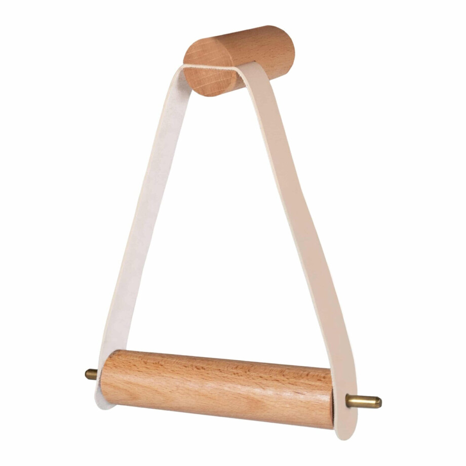 QUVIO Toiletrolhouder - Hout en leer QUVIO Toiletrolhouder - Hout en leer afbeelding 1