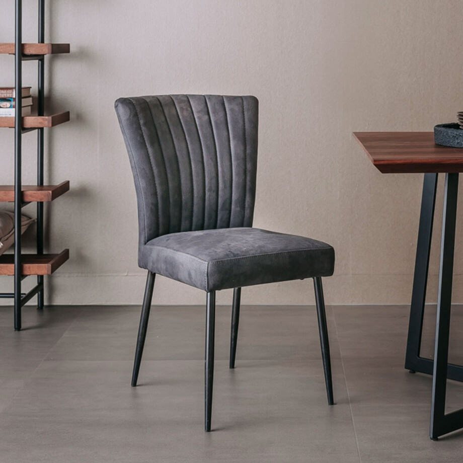 Tower Living Eetkamerstoel 'Toledo' PU leder, kleur Antraciet Tower Living Eetkamerstoel 'Toledo' PU leder, kleur Antraciet afbeelding 1