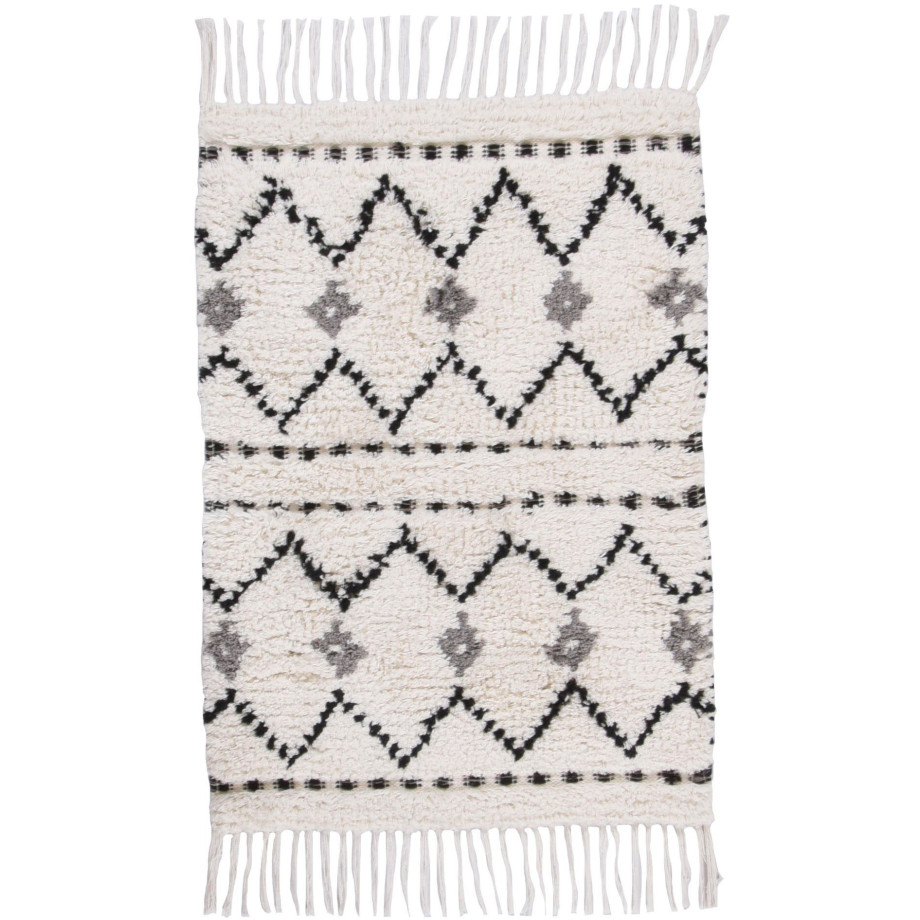 TOM TAILOR HOME Badmat Ethno Bath Badmat, Berber-look, met franjes, zigzagpatroon, 100% katoen (1 stuk) afbeelding 1