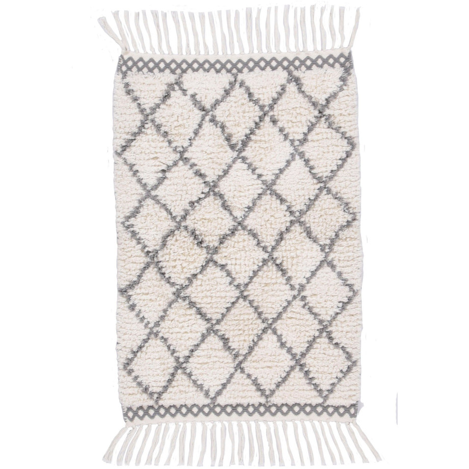 TOM TAILOR HOME Badmat Ethno Bath Badmat, Berber-look, ruitpatroon, met franjes, 100% katoen (1 stuk) afbeelding 1