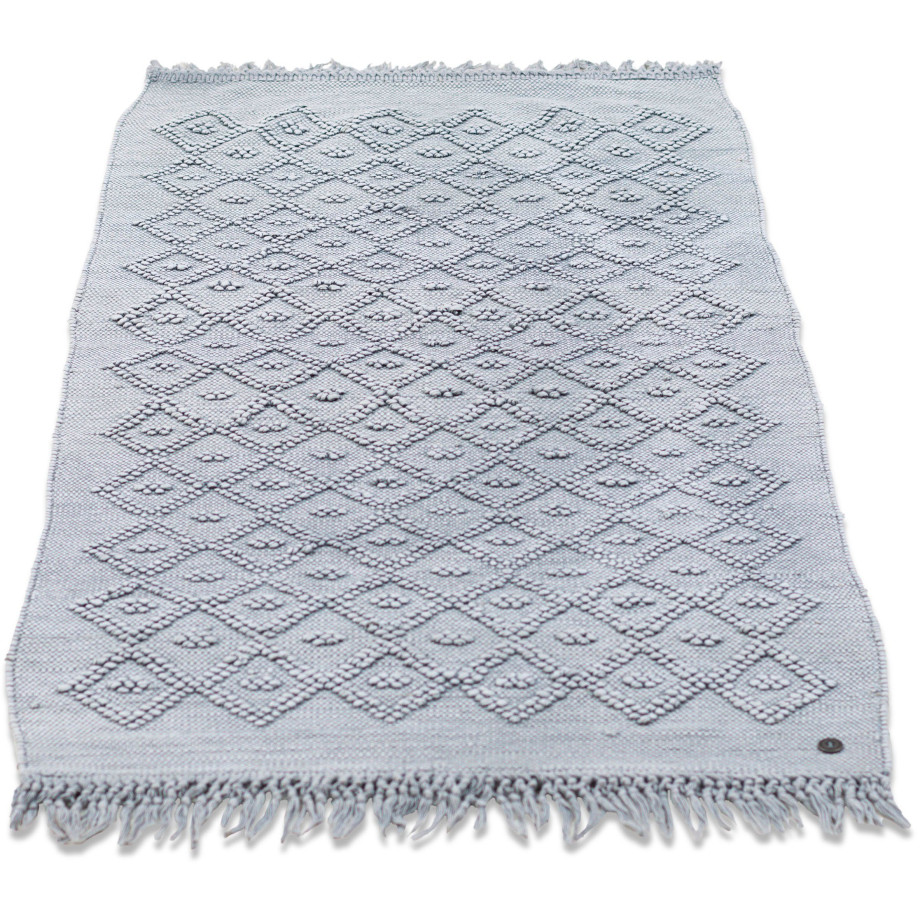 TOM TAILOR HOME Badmat Vintage wash Badmat, uni kleuren, ruitpatroon, met franjes, 100% katoen (1 stuk) afbeelding 1
