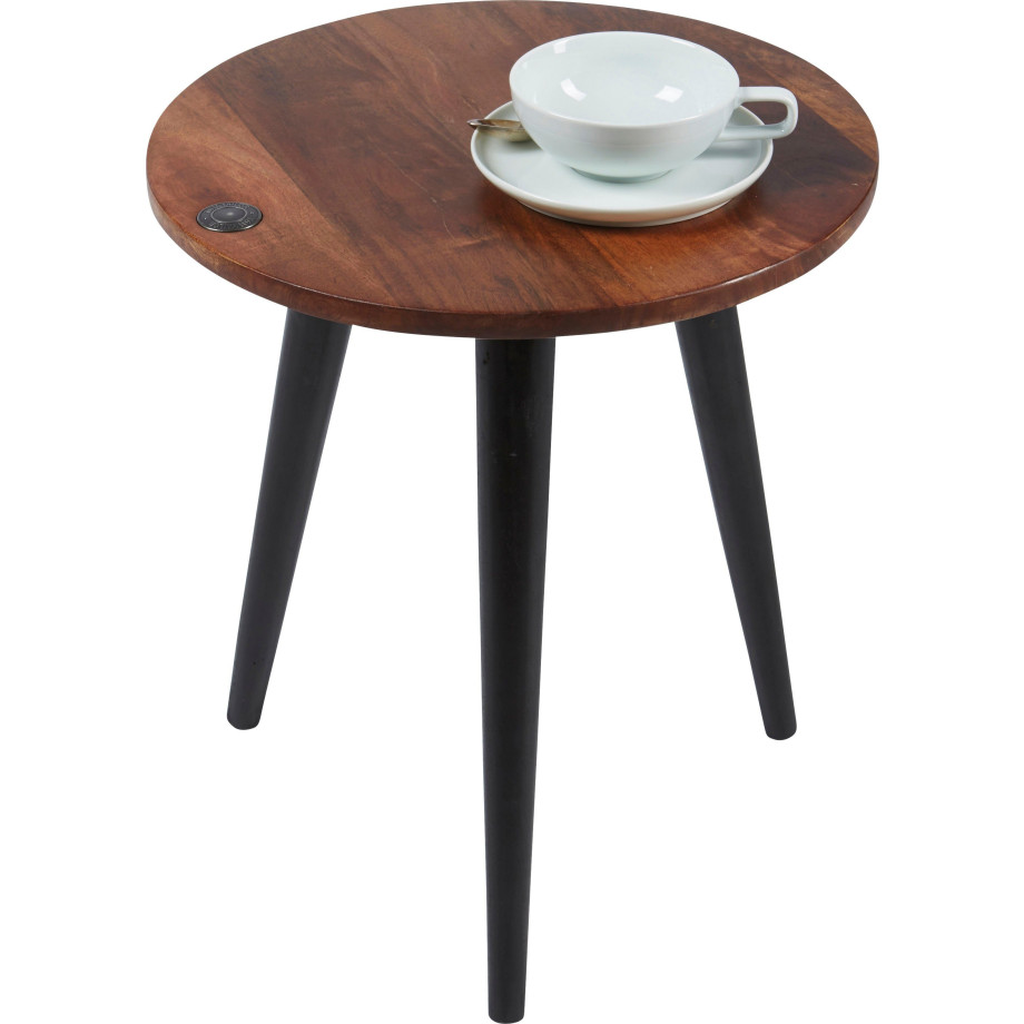 TOM TAILOR HOME Bijzettafel T-WOOD TABLE SMALL Bijzettafel met knoopdetail, donker mangohout en zwarte poten afbeelding 1